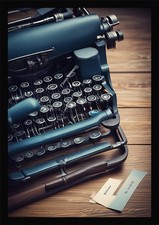 Dramatic Vintage Typewriter Framed Wall Art Poster Canvas Print Picture thumbnail
