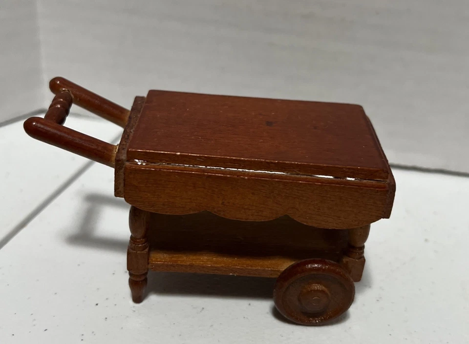 Miniature Dollhouse Table Kitchen Island Cart Scale 1:12 - Image 3 of 4