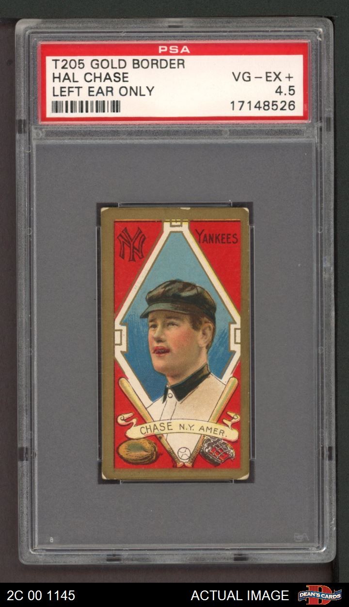 1911 T205 Hal Chase   Left Ear Shows Yankees VARIATION PSA 4.5 - VG/EX+