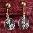 Clip On Earrings Clear Aurora  Borealis Crystal Gold Tone — photo 1