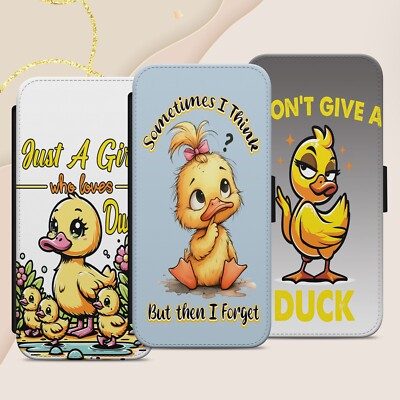 ENTE HANDYHÜLLE FÜR IPHONE SAMSUNG PIXEL FLIP WALLET LUSTIGES ZITAT UNHÖFLICH