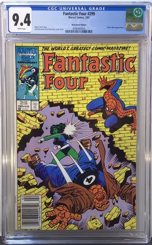 Fantastic Four #299 cgc 9.4 ( 1987 ) Newsstand Edition !