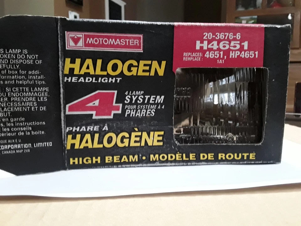 Motomaster High Beam Headlight General Electric H4651 Rectangular Car Light G E - Image 4 of 4