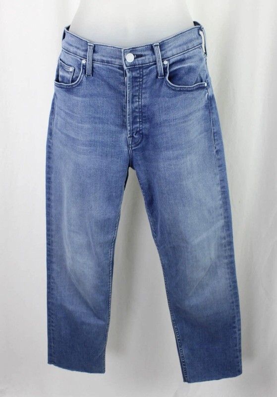 Mother Women's Blue Medium Wash Cotton Blend Distressed The Tomcat Jeans 27