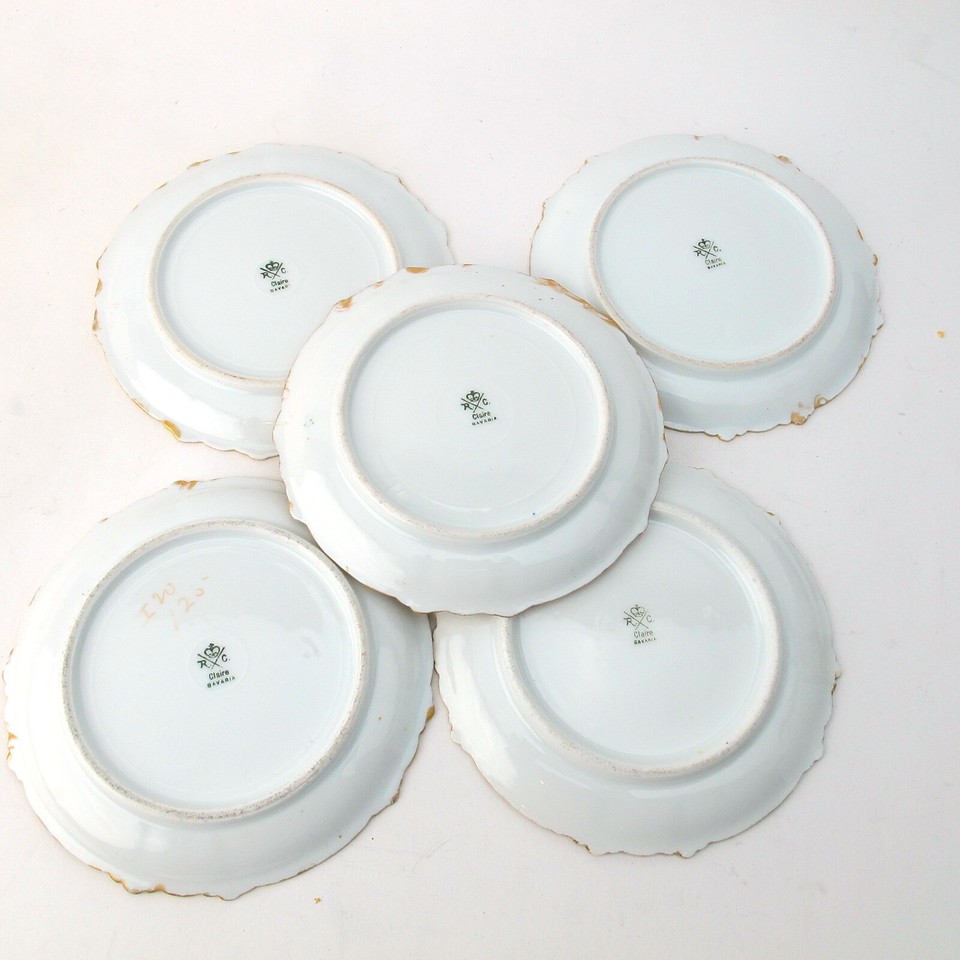 Rosenthal Bavaria Porcelain 5 7/8" Set of 5 Small Hand Painted Bread