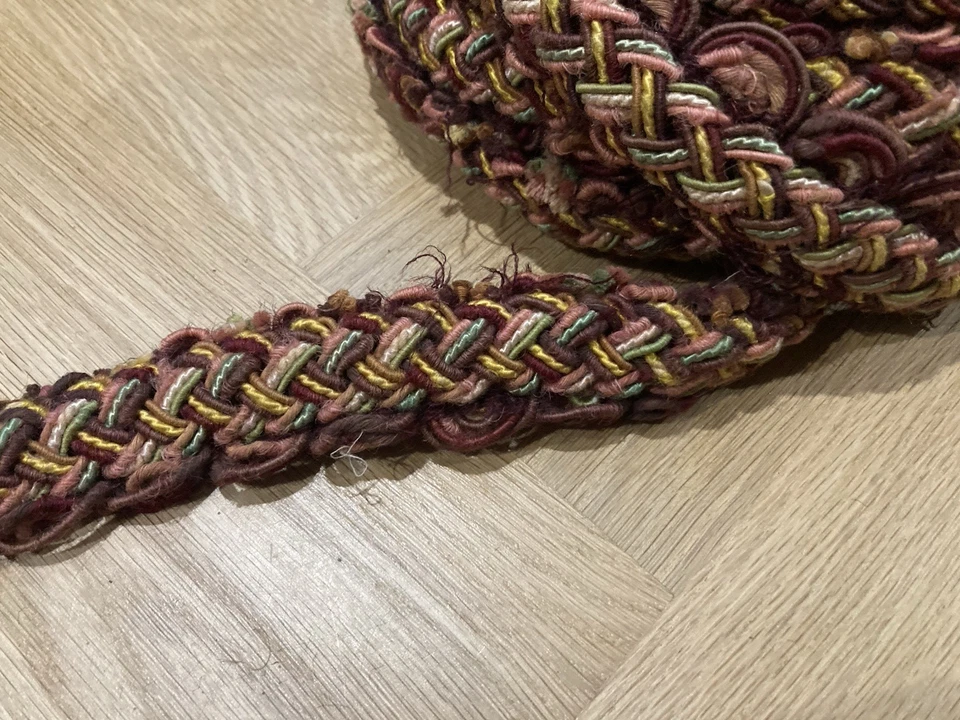 Antiguo adorno de pasaporte francés c.1860-1880 - Lezarde Gimp - multicolor - 340" Foto 2 de 4