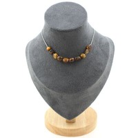 Steine Und Mineralien. Halskette Mit 10 Perlen Tigerauge Aus SüDafrika. Kette E
