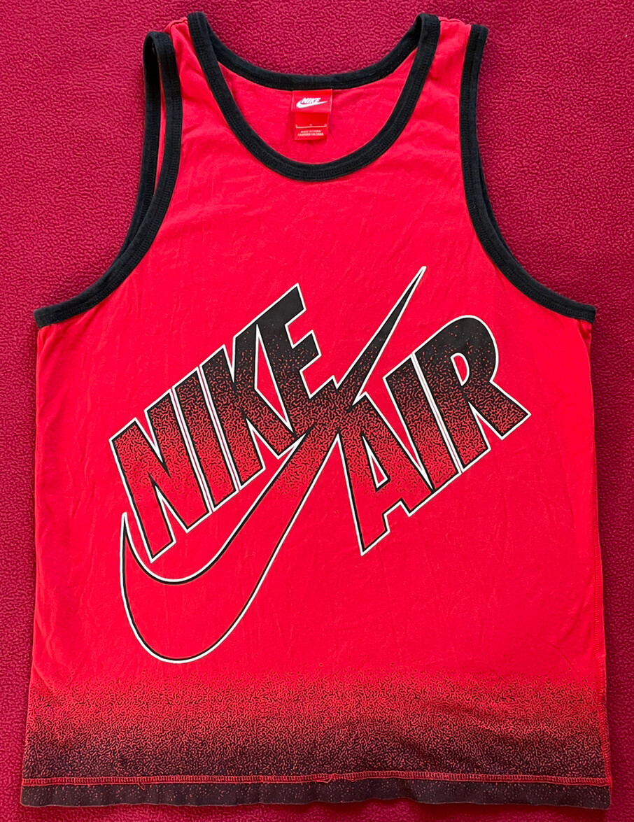 Nike Air Tank Top Mens Sleeveless 100% Cotton Red and Black
