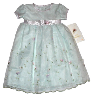 NWT Toddler Girls Formal Short Sleeve Dress Size 3T Light Green Jona Michelle