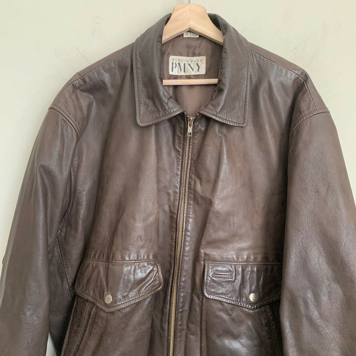 【スペシャルヴィンテージ】40s〜PETTIBONE BROS M’F’G Studio 7036 by Philippe Monet Bomber Jacket Brown Leather Collared