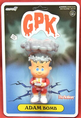 Unpunched Super7 ReAction Garbage Pail Kids GPK Adam Bomb Red Figure Blue Card