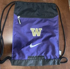 Nike Swoosh Washington Huskies Purple Sports Athletics Gym Drawstring Bag NCAA