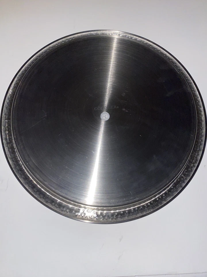 ~14” Godinger Silver Art Co Hammered Charger Platter Plate ~1” Tall Made In Ind - Image 4 of 4