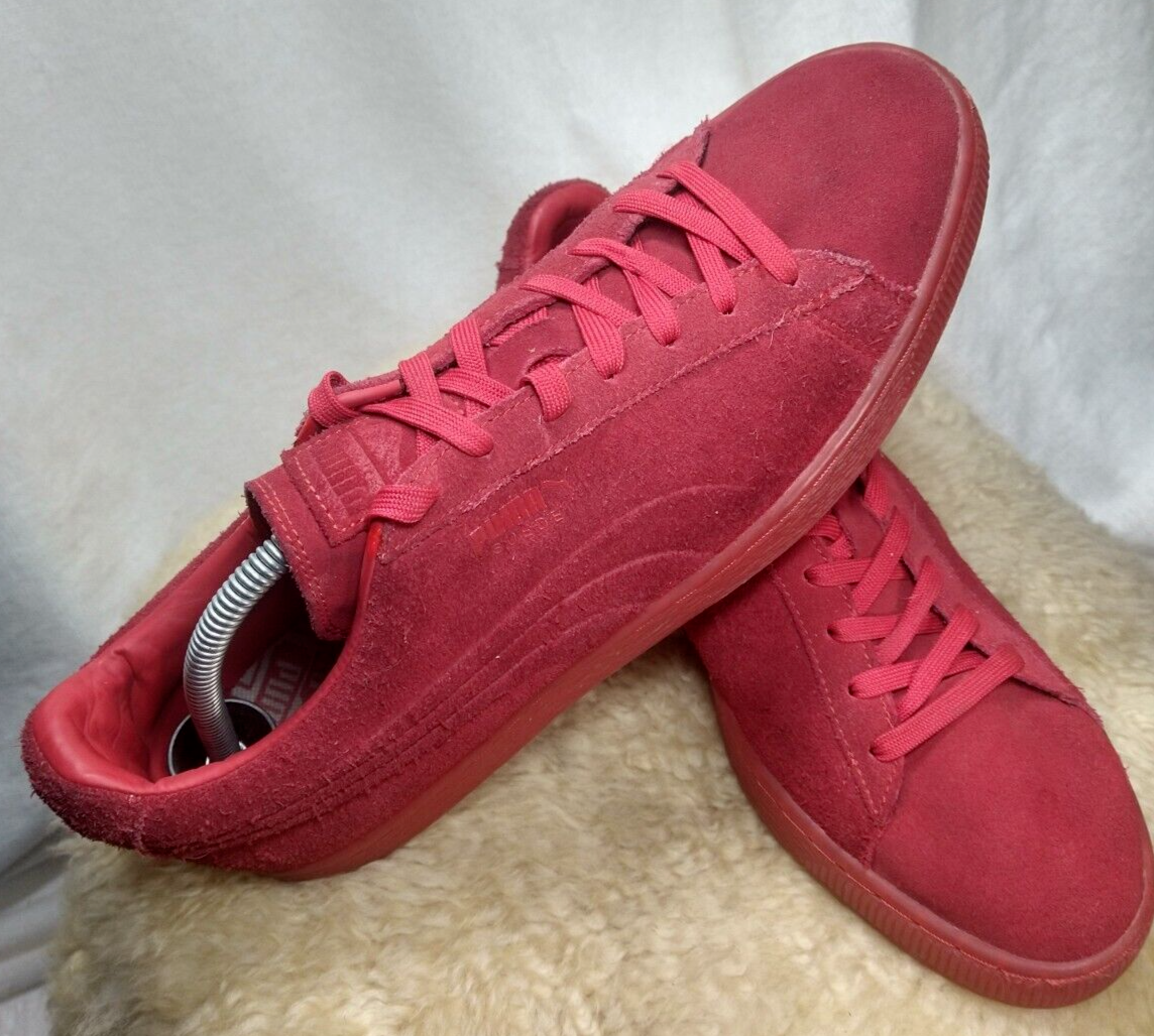 SAOLA SNEAKERS PUMA UOMO ATLETICHE SCAMOSCIATE CLASSICHE 361664 03 TAGLIA 10 5 TRIPLE ROSSE BELLE!