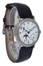 Patek Philippe 5015 Complications 18k White Gold Mens 35mm Watch 5015G 5