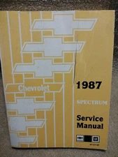1987 CHEVY SPECTRUM TURBO SERVICE MANUAL SUPPLEMENT ORIGINAL SHOP REPAIR BOOK