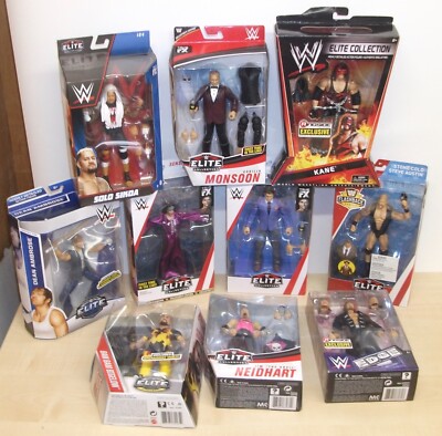 WWE Mattel Elite Wrestling Figuren - Kane, The Rock, Gorilla Monsoon - Brandneu
