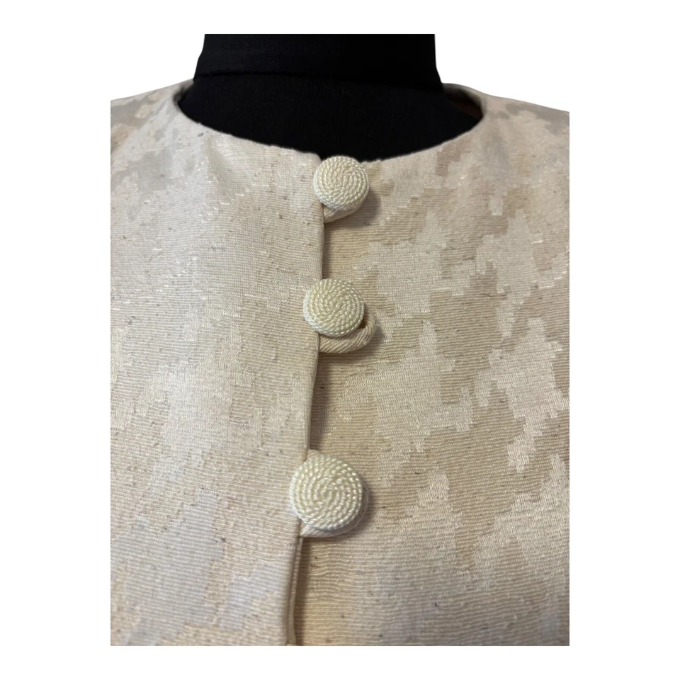 Blazer, cárdigan, chaqueta Valentino Night vintage años 80 beige seda Foto 4 de 4