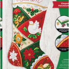 Patchwork Delight - DIY Felt Applique Stocking Kit 18" 