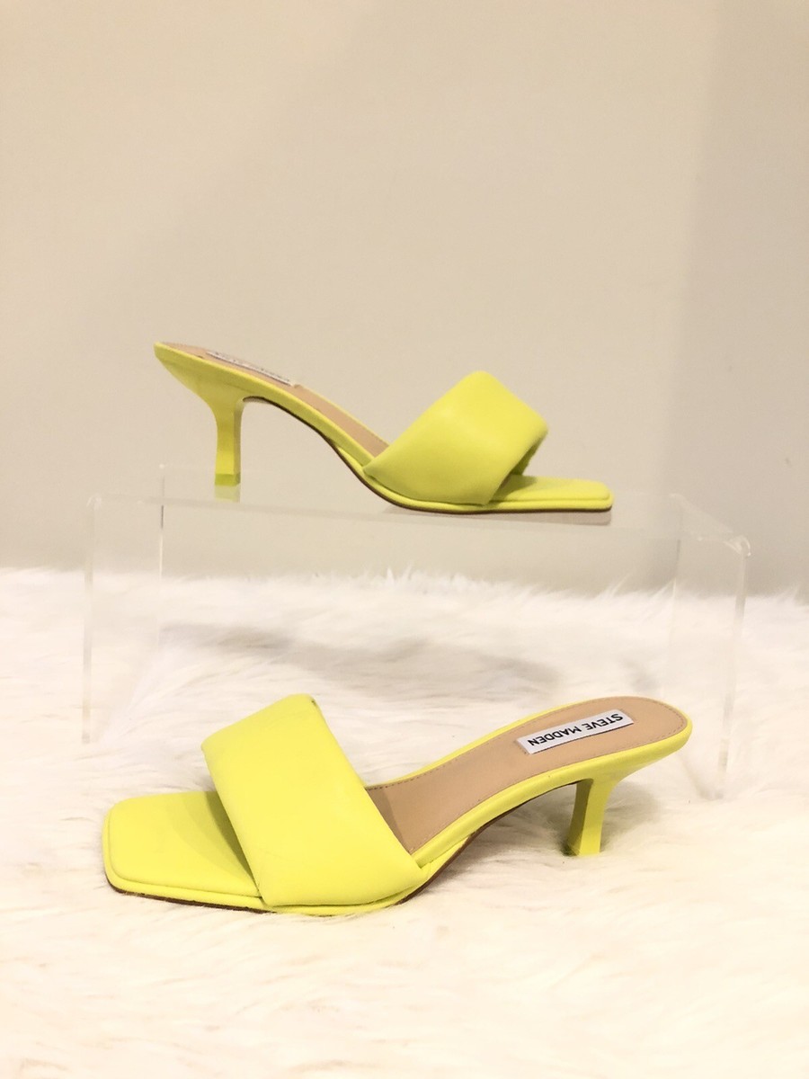 Steve Madden Erin Sandal, Bright Neon Yellow/Green, Women's Size