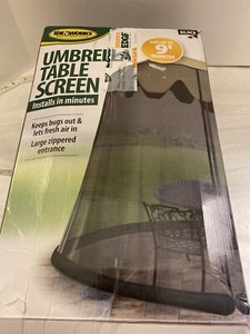 Ideaworks JB5678 Outdoor 9-Foot Umbrella Table Screen in Black