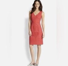 Tory Burch Cameron Scalloped Hem Lace Sheath Dress Pink Size 8