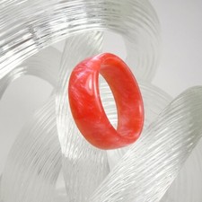 Hot Pink Pearl Acrylic Resin Ring - Flamingo Pink - Men's or Women's - Handmade