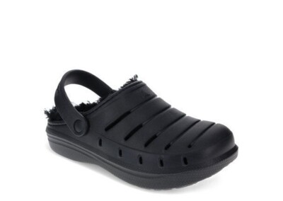 Rugged Shark Little & Big Boys Black Fur Lined EVA Clog, Sizes 12-5 NWT