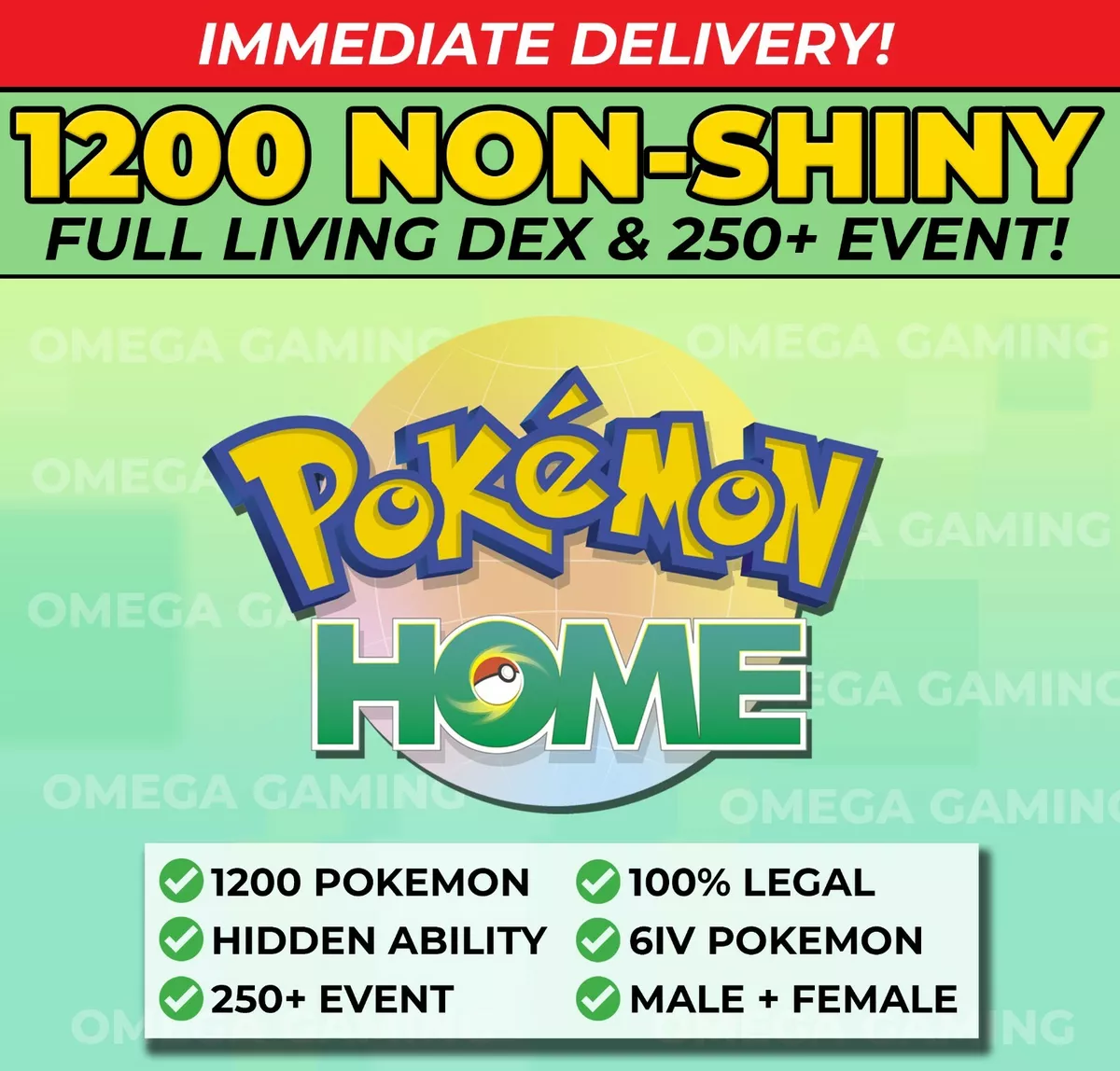 Pokemon Home 957 Gen 1-7 SHINY Living Full Complete Pokedex Rare Events  FAST 6IV