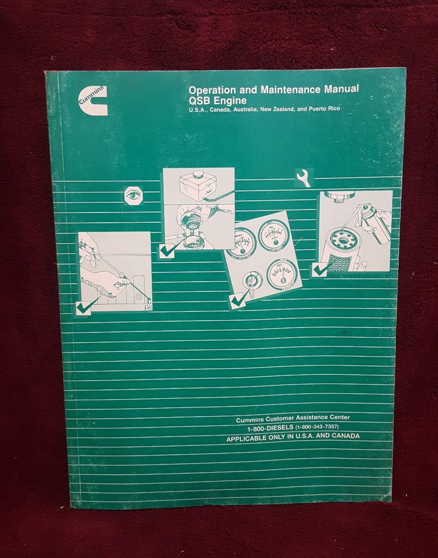 Cummins Operation and Maintenance Engine 1998 Bargain sale Manual Finally popular brand QSB