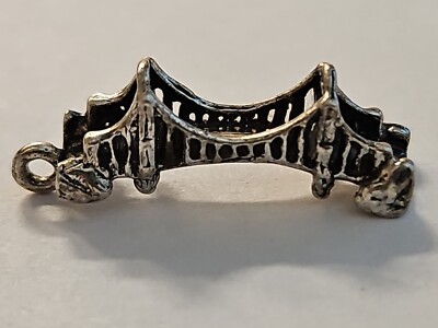 Sterling Silver ~ Bridge Charm ~ GOLDEN GATE ~ San Francisco Souvenir ~ VINTAGE!