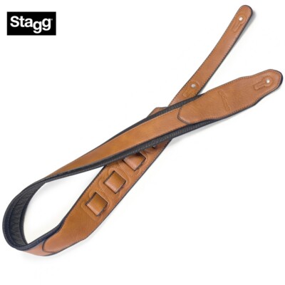 Stagg SPFL 40 HON Honey Padded Leather-Style Adjustable Guitar Strap