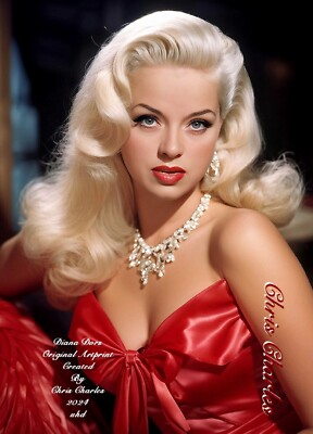 DIANA DORS von Chris Charles Original (Fantasy) KUNSTDRUCK A3 UHD Portrait