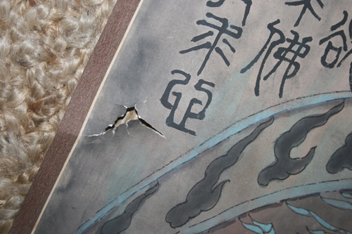 Antique Asian Hanging Scroll Painting Buddha Art Signed Chinese Japanese - Imagen 11 de 24