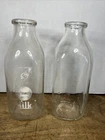 Vintage Rice’s Dairy & Huntington Dairy 1qt Glass Milk Bottles Lot of 2