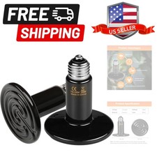 Reptile Heat Lamp 100W 2-Pack Ceramic Heat Emitter, No Light Emitting Heat Bu...