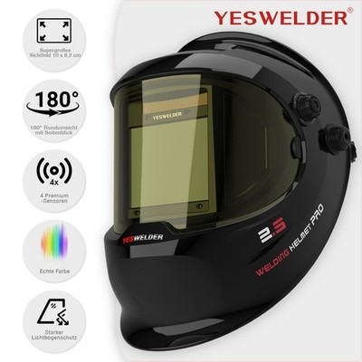 Automatik Schweißhelm, Echte Farbe Große Ansicht Schweißmaske mit Seitenansicht