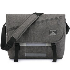 Messenger Bag Women 17 Inch Laptop Crossbody Bag Casual Satchel Grey Case