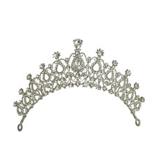 Wedding Tiara Quincea era Crown Rhinestones Silver Princess Queens