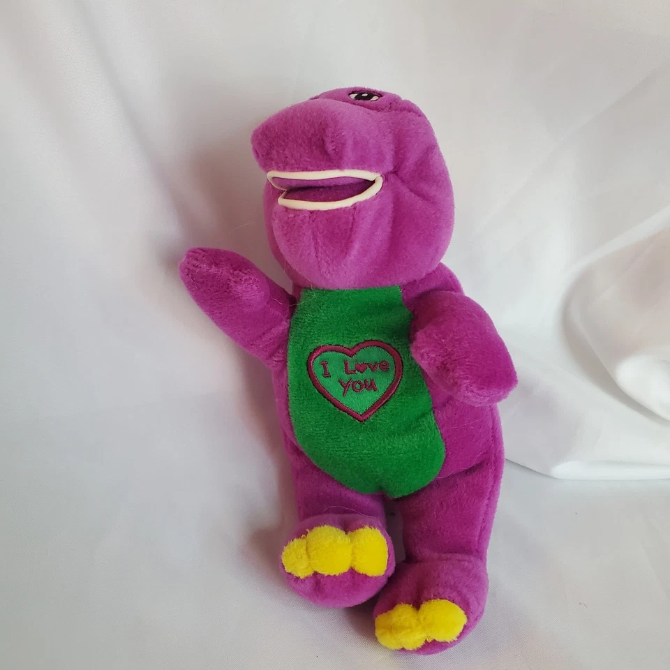 Vintage Barney Plush animal. I love you heart on chest Beanbag Stuffed NO SOUND - Image 2 of 4