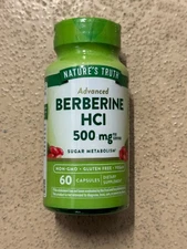 Nature's Truth Advanced Berberine HCI 500 MG Sugar Metabolism Capsules 60 Count