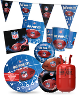 Nfl Deko Set Blau 44Tlg Mit Helium Ballons Teller Becher Servietten Wimpel