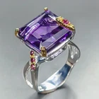 Jewellery 14 ct Natural Amethyst Ring 925 Sterling Silver Size 7.5 /R464019