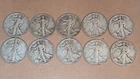 Walking Liberty Half Dollars lot of 10 1940-45 90% Silver