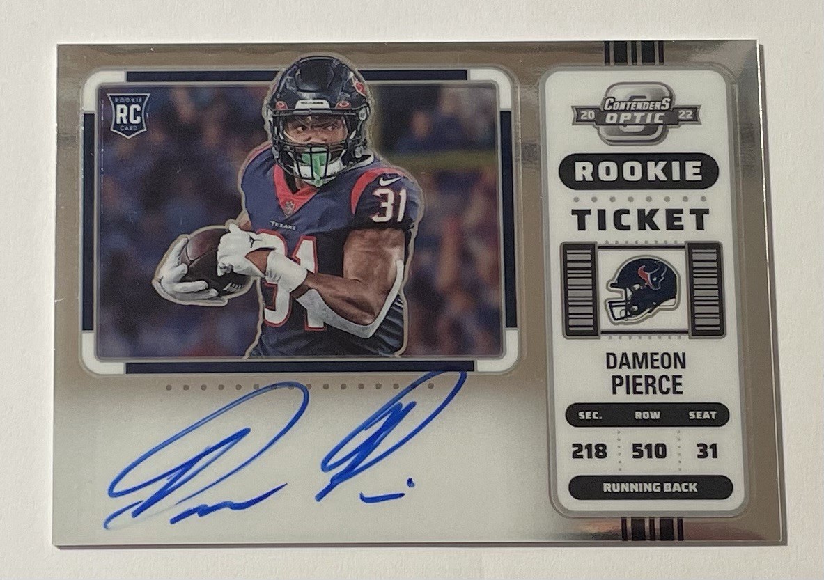 2022 Panini Contenders Optic Rookie Autograph Variant #111 Dameon Pierce Rc Auto