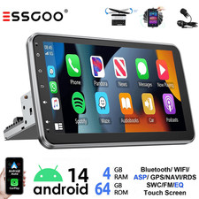 Android Autoradio 4+64GB Carplay GPS Navi 1 DIN 360° Drehbar Bildschirm DAB+ MIC
