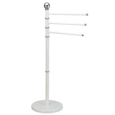 MSV Handtuchhalter Handtuchständer Handtuchstange 3 Arme Stand Handtuch Weiß