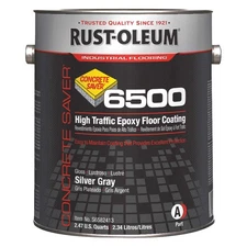RUST-OLEUM S6582413 Floor Coating,6500,Silver Gray,1 gal,Can 6H060