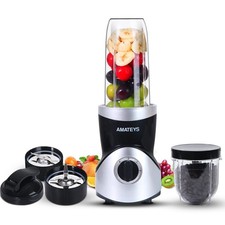 Amateys Personal Blender for Shakes and Hand Blender, Black Sliver