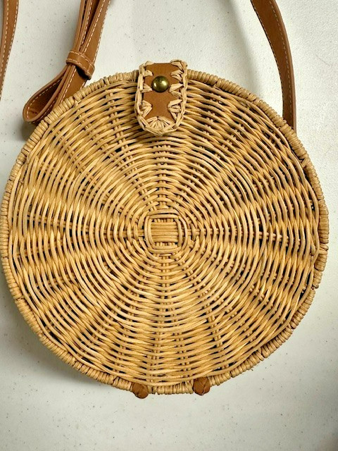 Universal Thread Round Wicker Boho Ratan Purse Na… - image 2